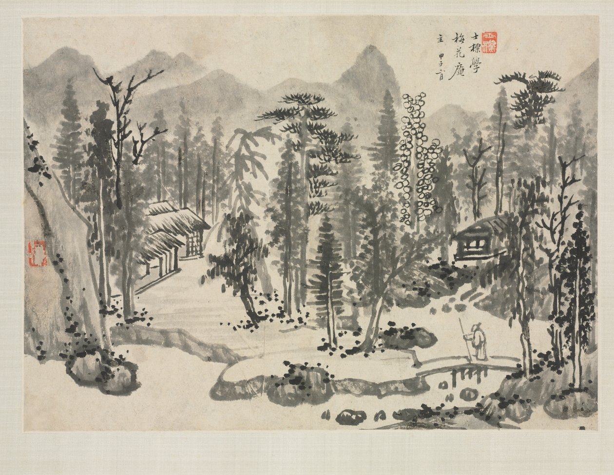 Landskabsalbum i forskellige stilarter: Landskab efter Wu Zhen af Zha Shibiao