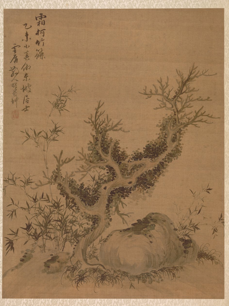 Frostede grene og dværgbambus, i stil med Su Shih, 1775. af Zhai Dakun