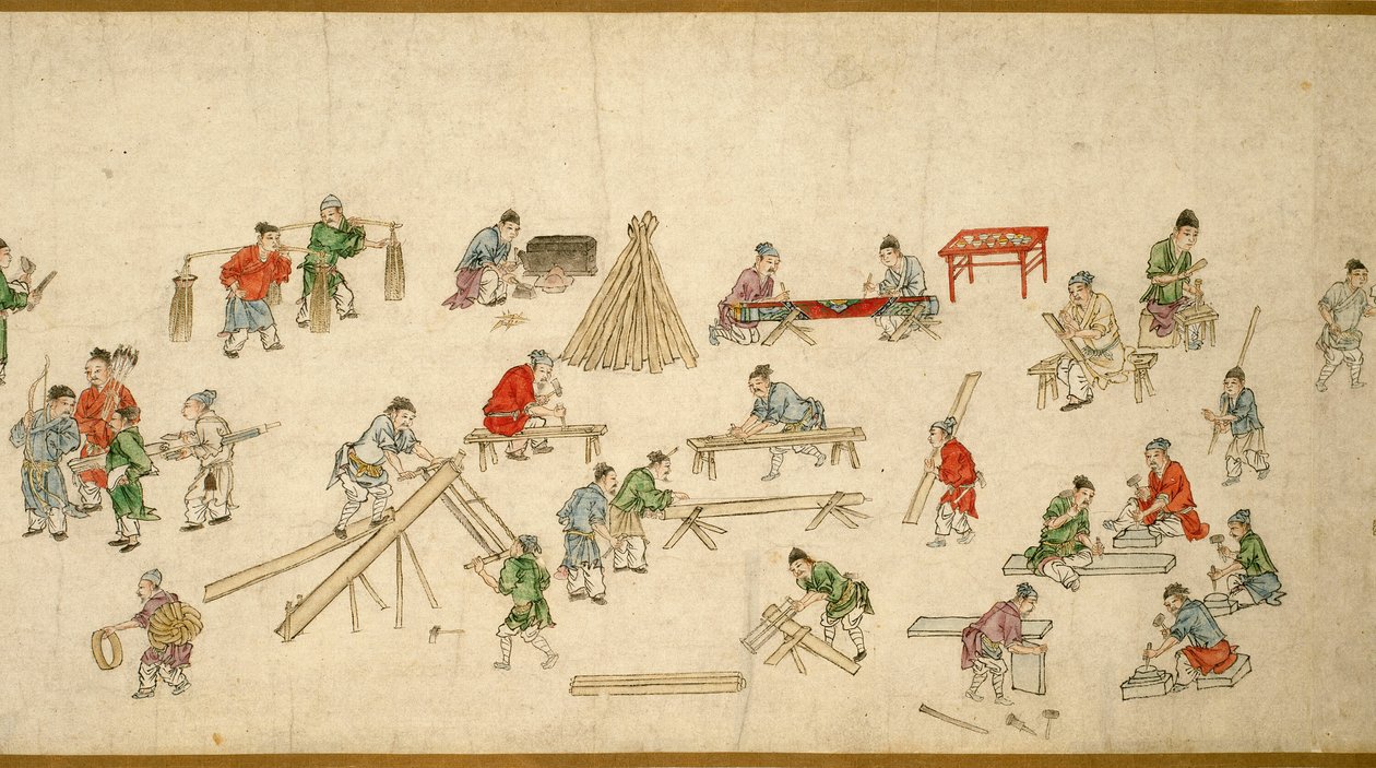 Gadescener i fredstid 太平風會圖 af Zhu Yu