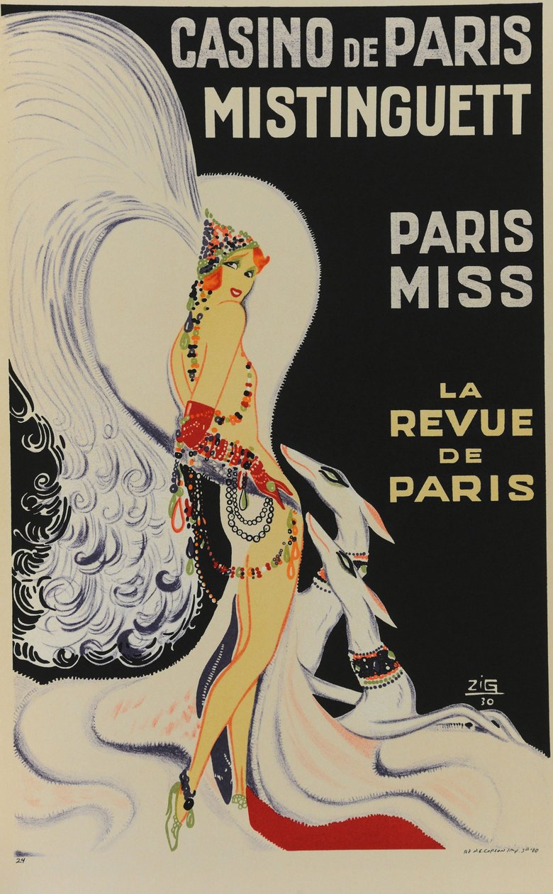 Kasino i Paris. Mistinguett. Paris Miss, 1930. af Zig