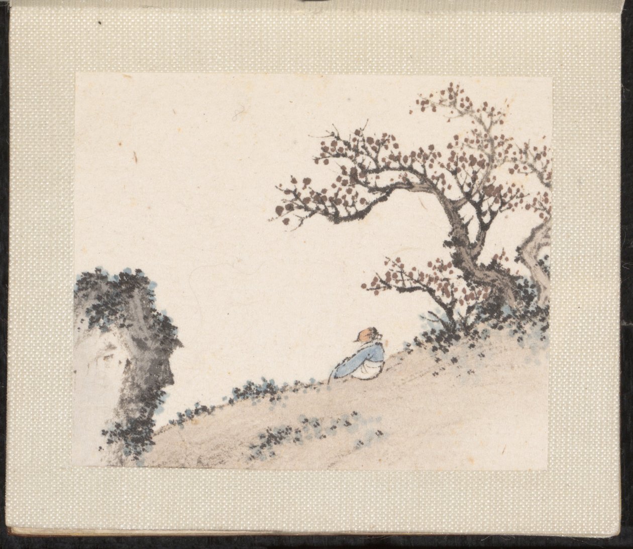 Miniaturelandskaber, dateret til 1751-54 (album med otte blade; blæk og farve på papir) af Zongcang Zhang