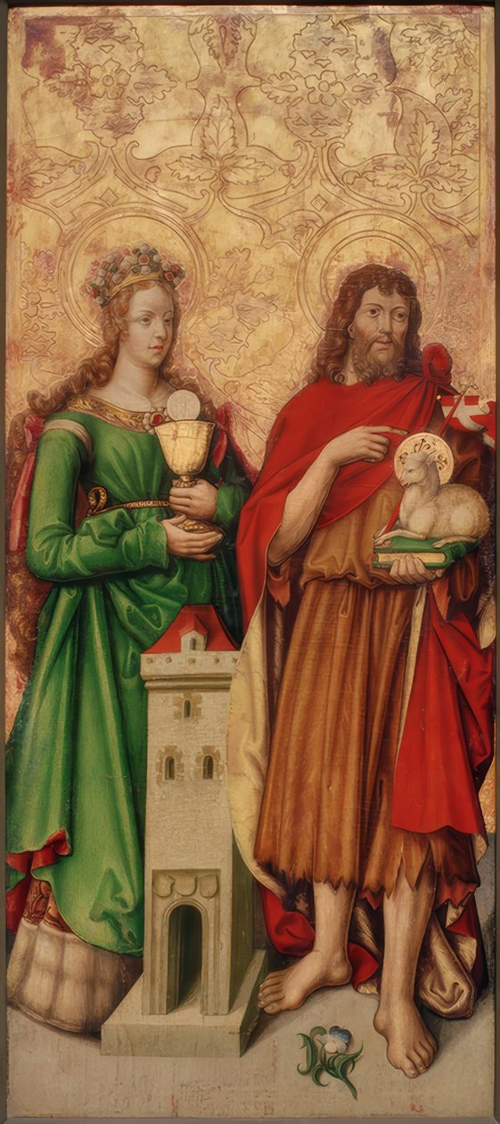 St. Barbara og Johannes Døberen af Zürcher Veilchenmeister