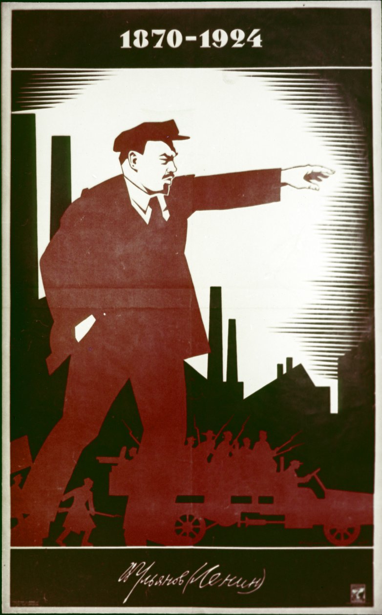 En rådsplakat til minde om B, I, Lenin ville A, Strakhov af Frederick (attr. to) Barnard