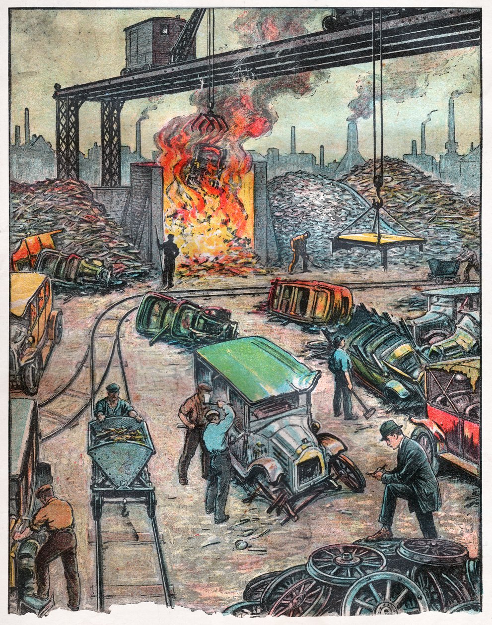 En biludladning i USA. 1924 (illustration) af . .
