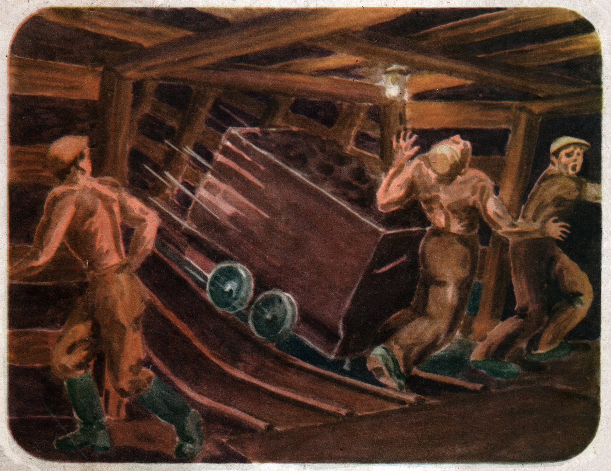 Ulykke i en mine, ca 1950 af . .