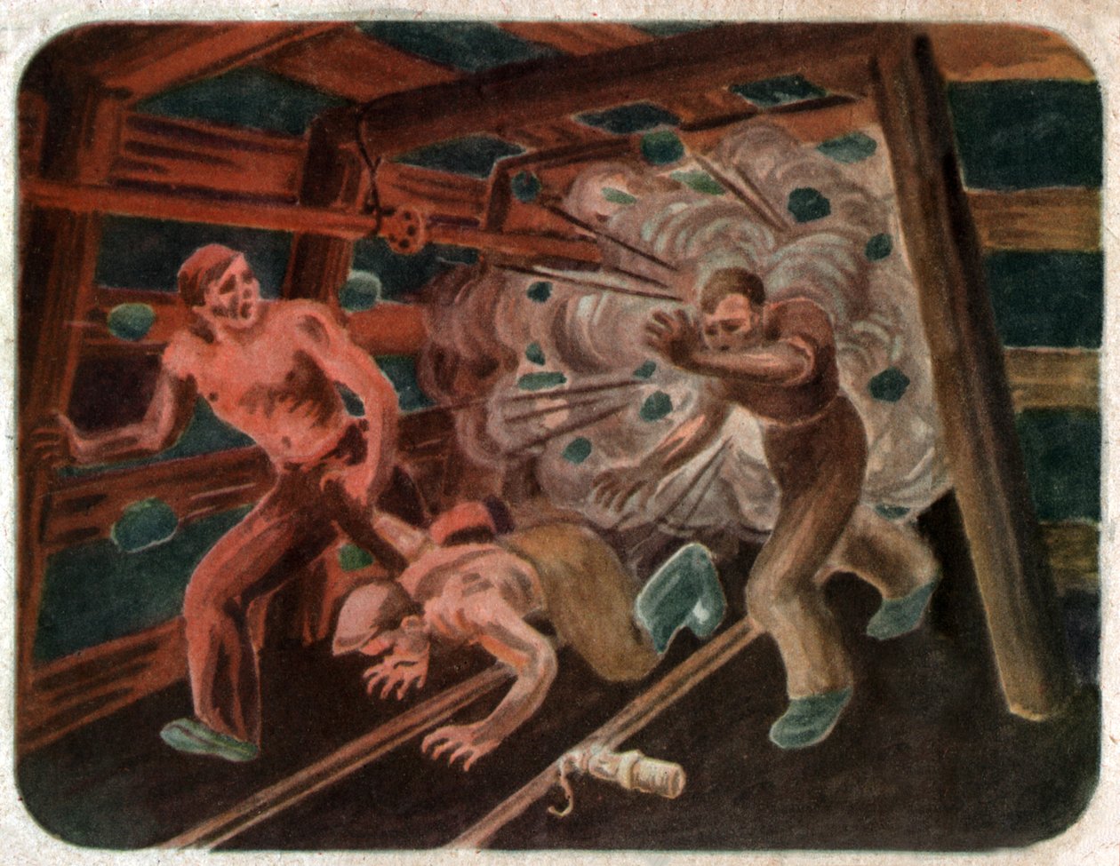 Ulykke i en mine, ca 1950 af . .