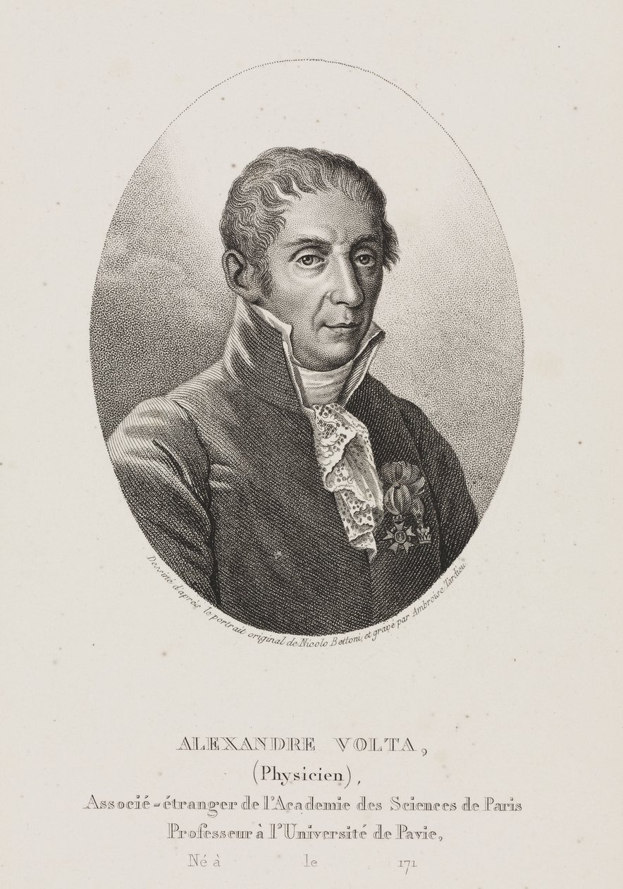 Alessandro Volta, italiensk fysiker og opfinder, ca. 1800 af Frederick (attr. to) Barnard