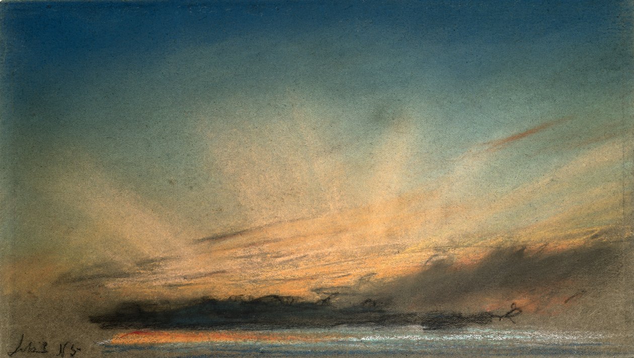 Rav efterglød med crepuskulære stråler, september 1885 af Frederick (attr. to) Barnard