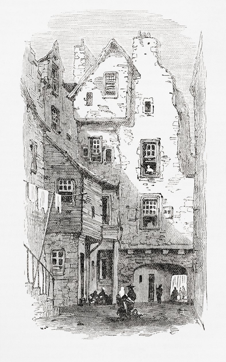 En gammel tæt, Canongate, Edinburgh, Skotland af . .