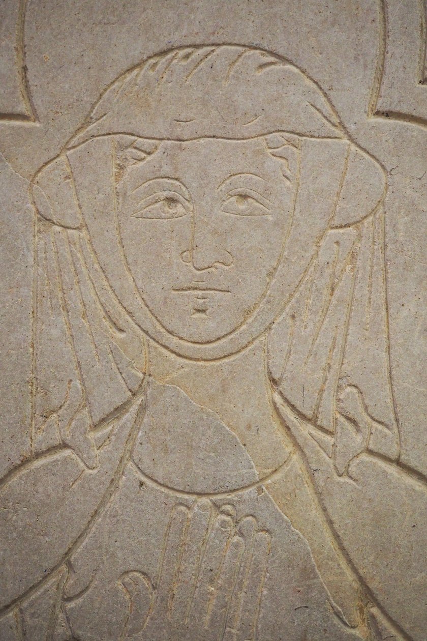 Bourgogne, Lancharre, kommune Chapaize 71460. I kirken Notre Dame, Isabelle de Vauvry af . .
