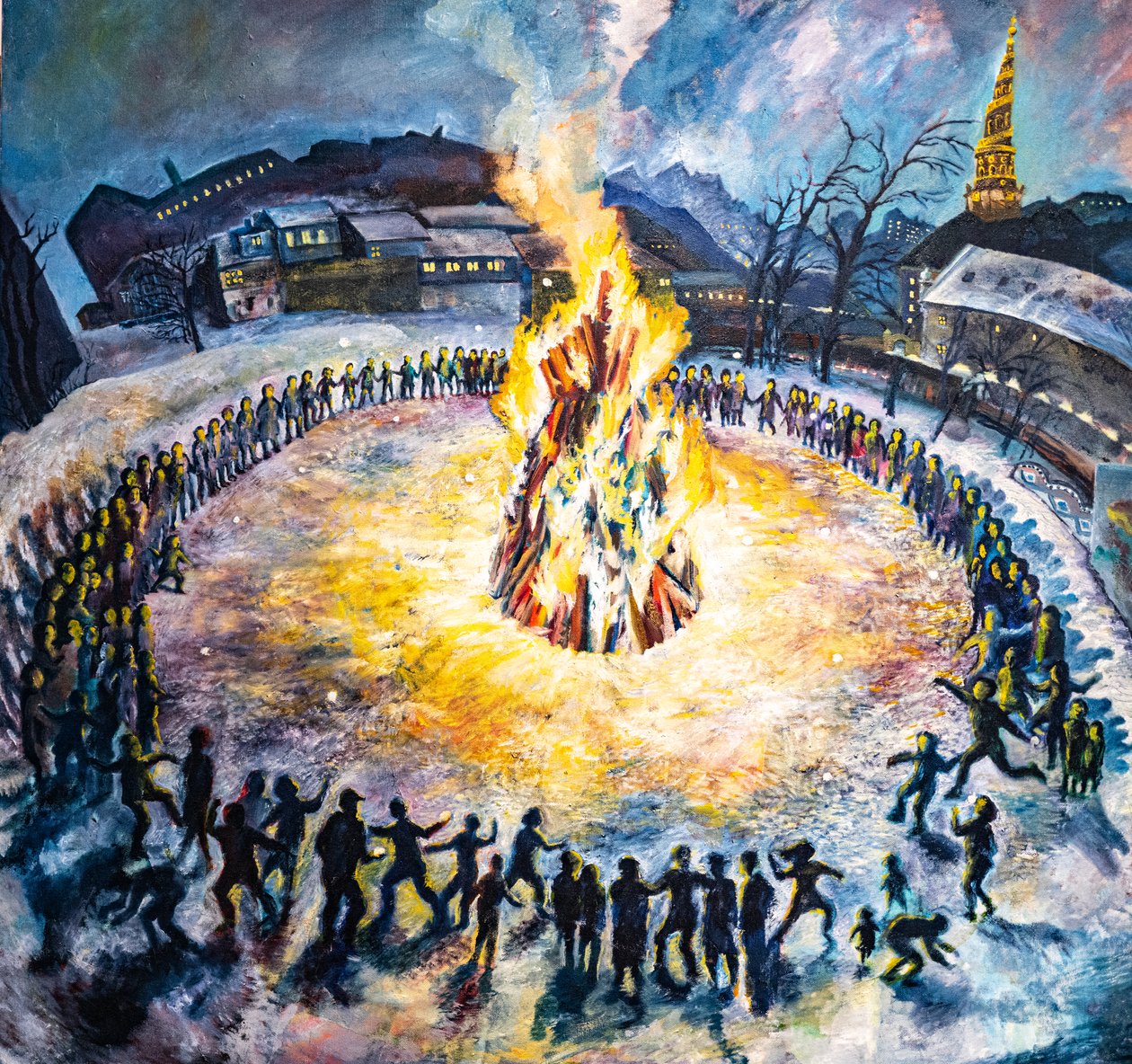 Christianias første parti, København. (Maleri) af . .