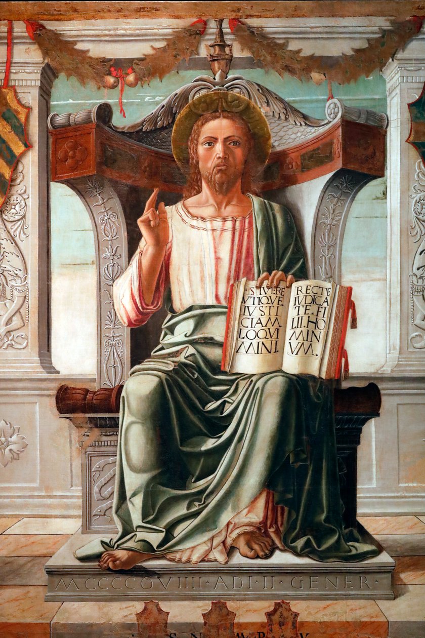 Kristus velsignelse, verdens frelser af Maestro del Cadaver af . .