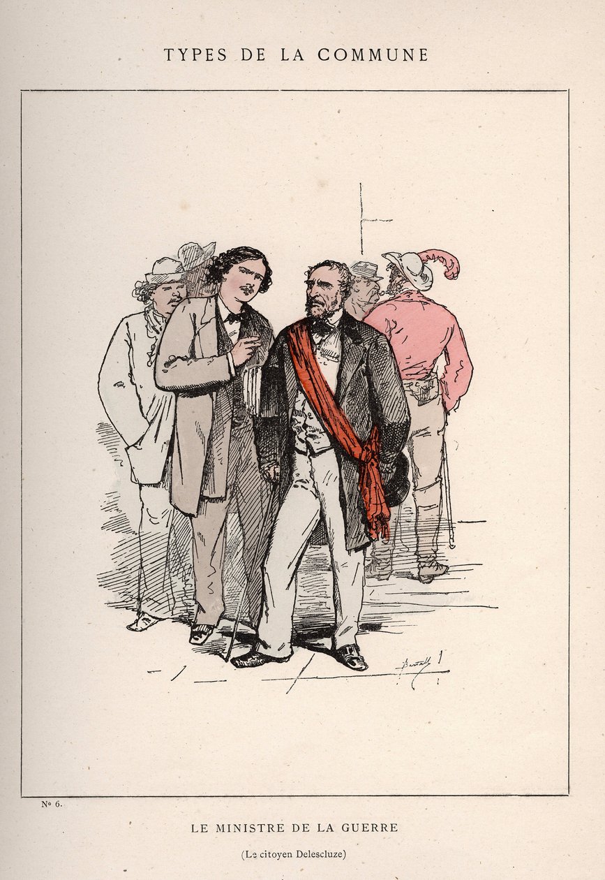 Paris Commune: kostume fra THE MINISTER OF LA WAR - LE CITIZEN DELESCLUZE (6) i "" Les Communeux af Frederick (attr. to) Barnard