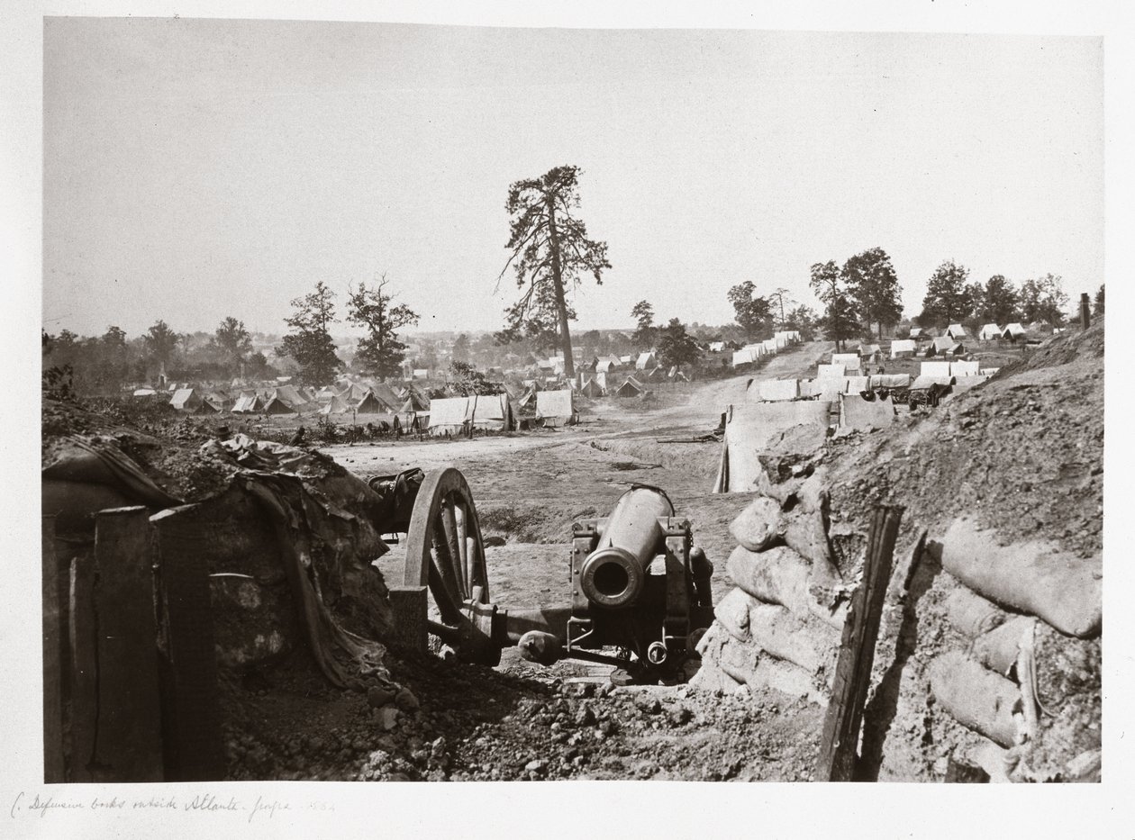 Konfødererede fæstningsværker foran Atlanta, Georgia, USA af Ferdinand Georg Waldmuller