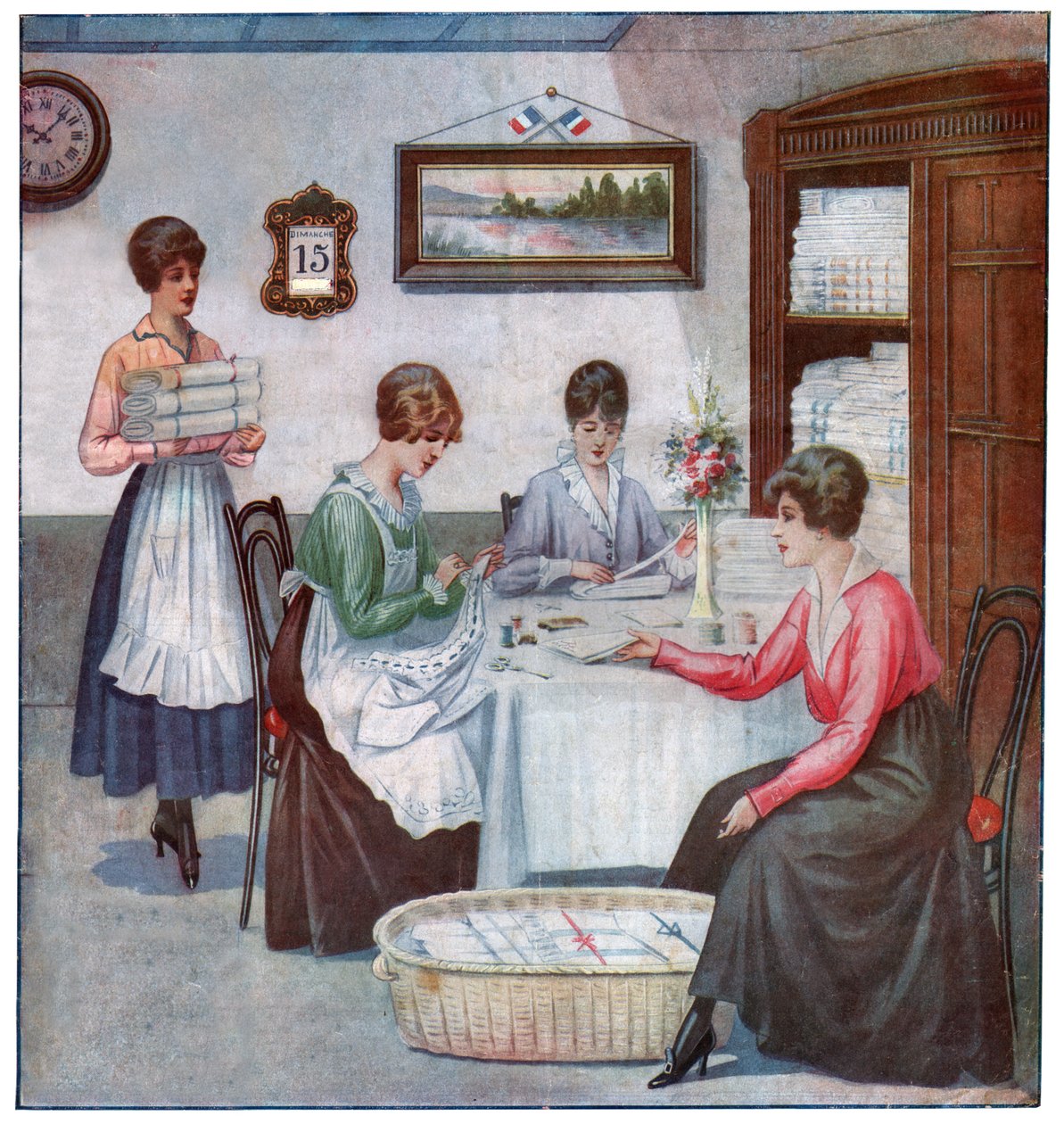 Broderi hjemme, ca. 1910-1920 af . .