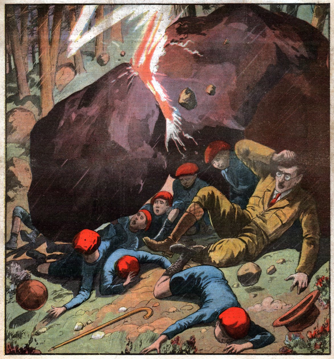 Børn ramt af lyn. Børn ramt af torden. af Ferdinand Georg Waldmuller