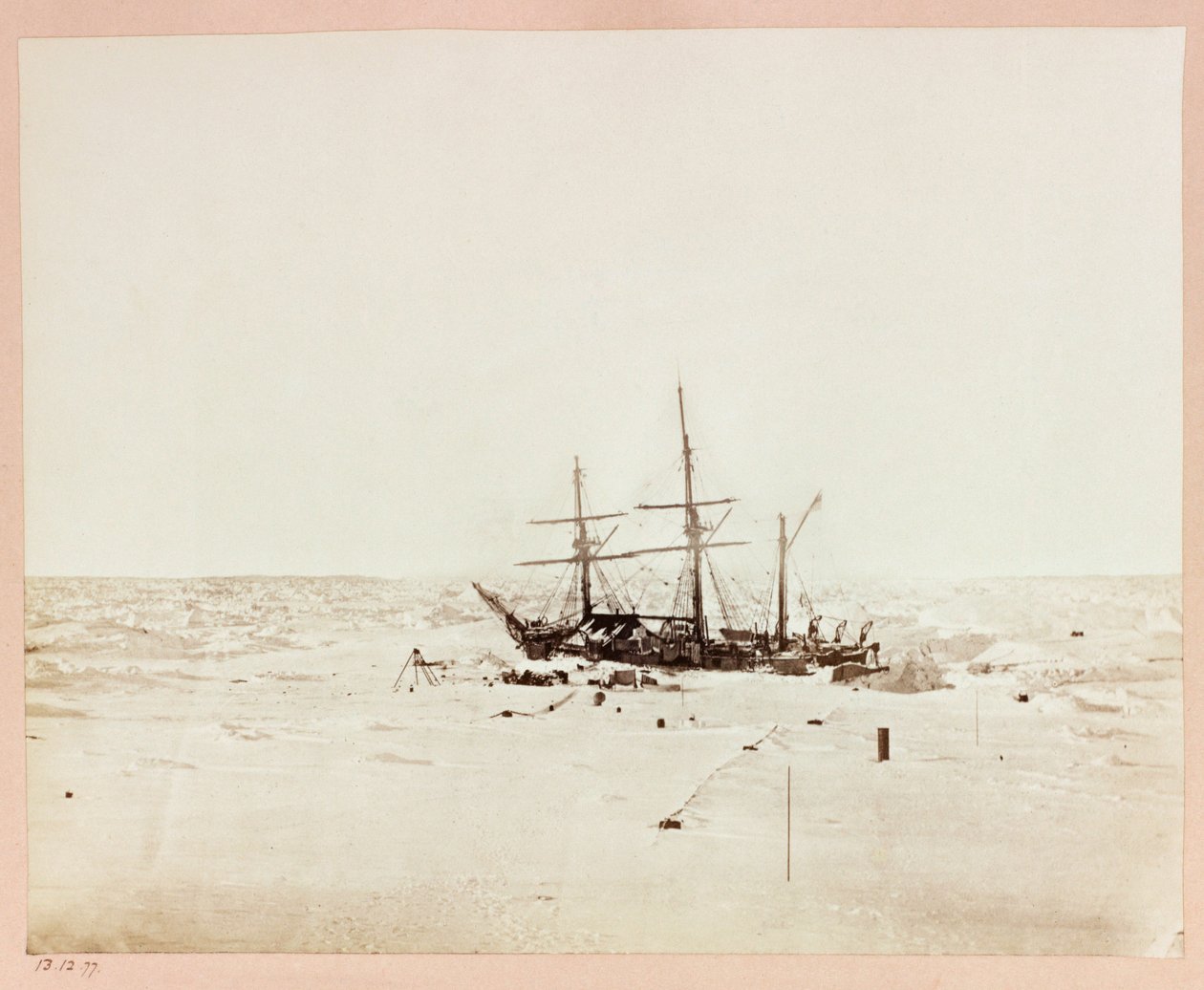 Arktisk ekspedition (1875-1876) af kaptajn George Nares (1831-1915): Floeberg Beach, alarm i Winter Quarters af Frederick (attr. to) Barnard