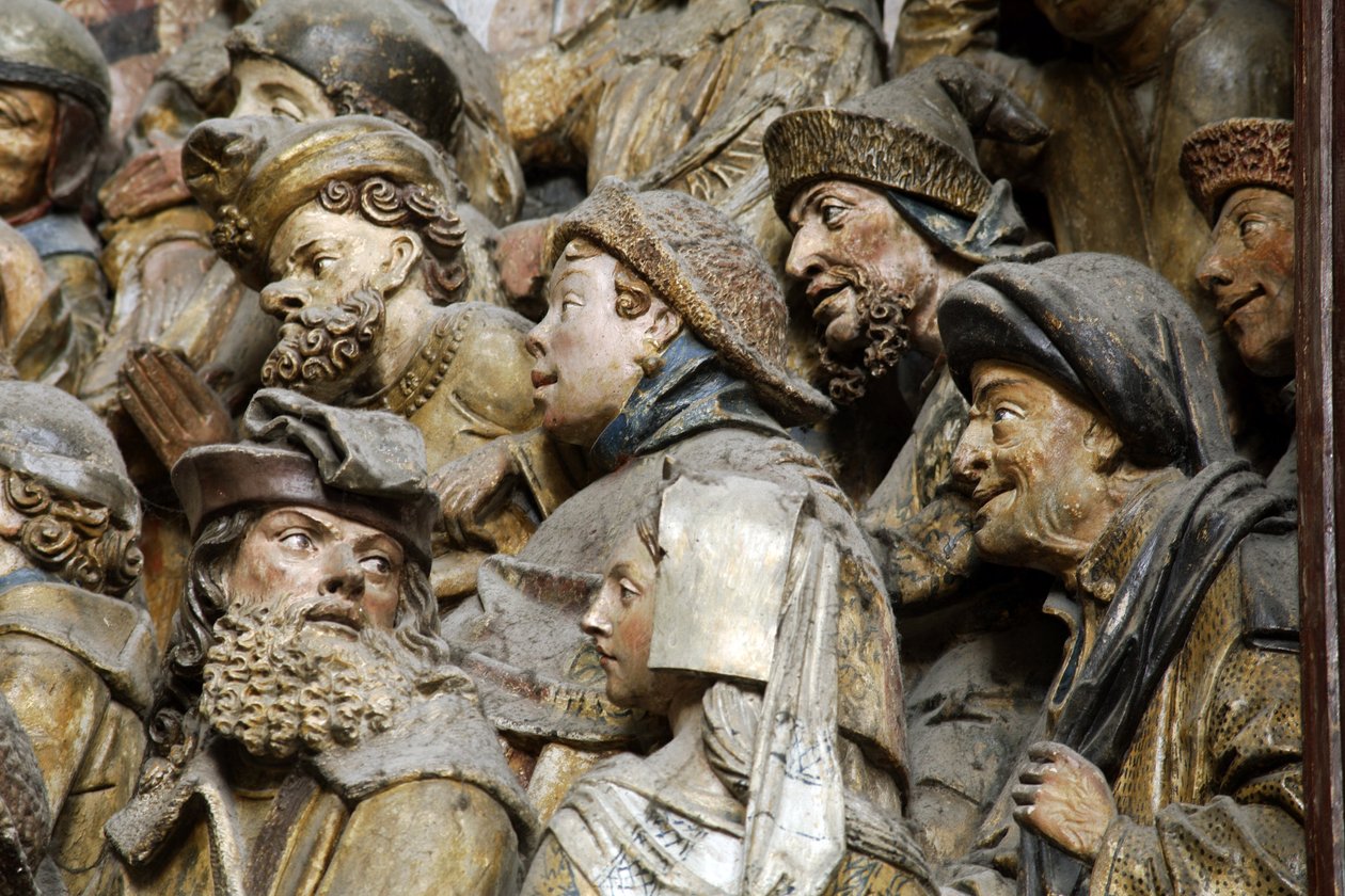 FRANKRIG. Hauts-de-France. SUM. Amiens. Vor Frue Katedral. Korets sydvæg. Detalje af basrelieffer, der skildrer historien om Saint Fermin (Firmin d