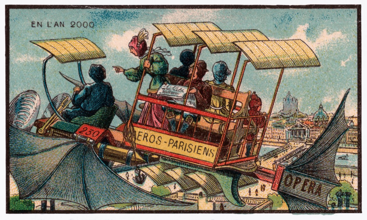 Flyvende bus i Paris, ca. 1910 af . .