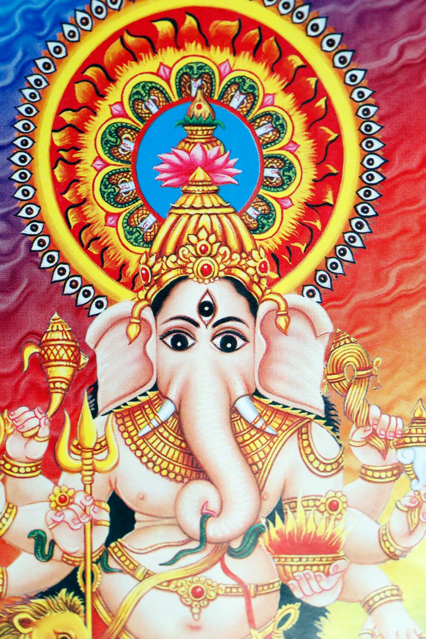 Ganesha eller Ganapati: den hinduistiske gud med elefanthoved. af . .