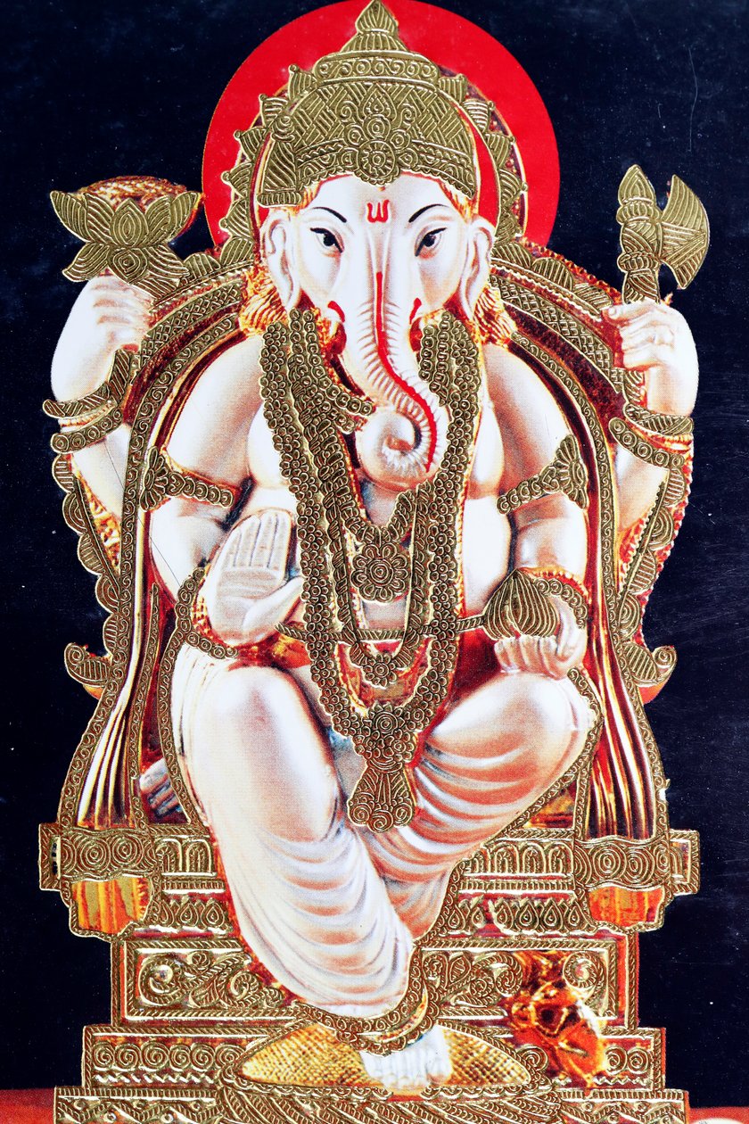 Ganesha eller Ganapati: den hinduistiske gud med elefanthoved. af . .
