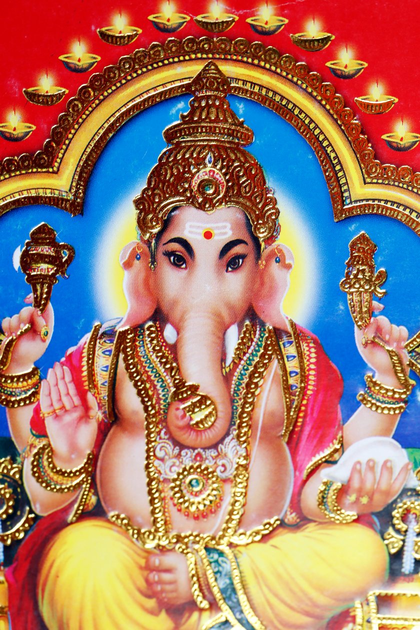 Ganesha eller Ganapati: den hinduistiske gud med elefanthoved. af . .