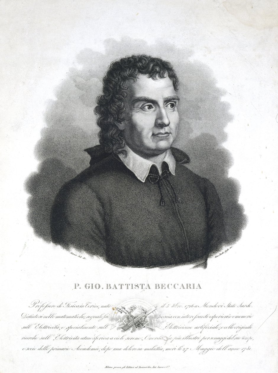 Giambattista Beccaria, italiensk præst og videnskabsmand af Frederick (attr. to) Barnard