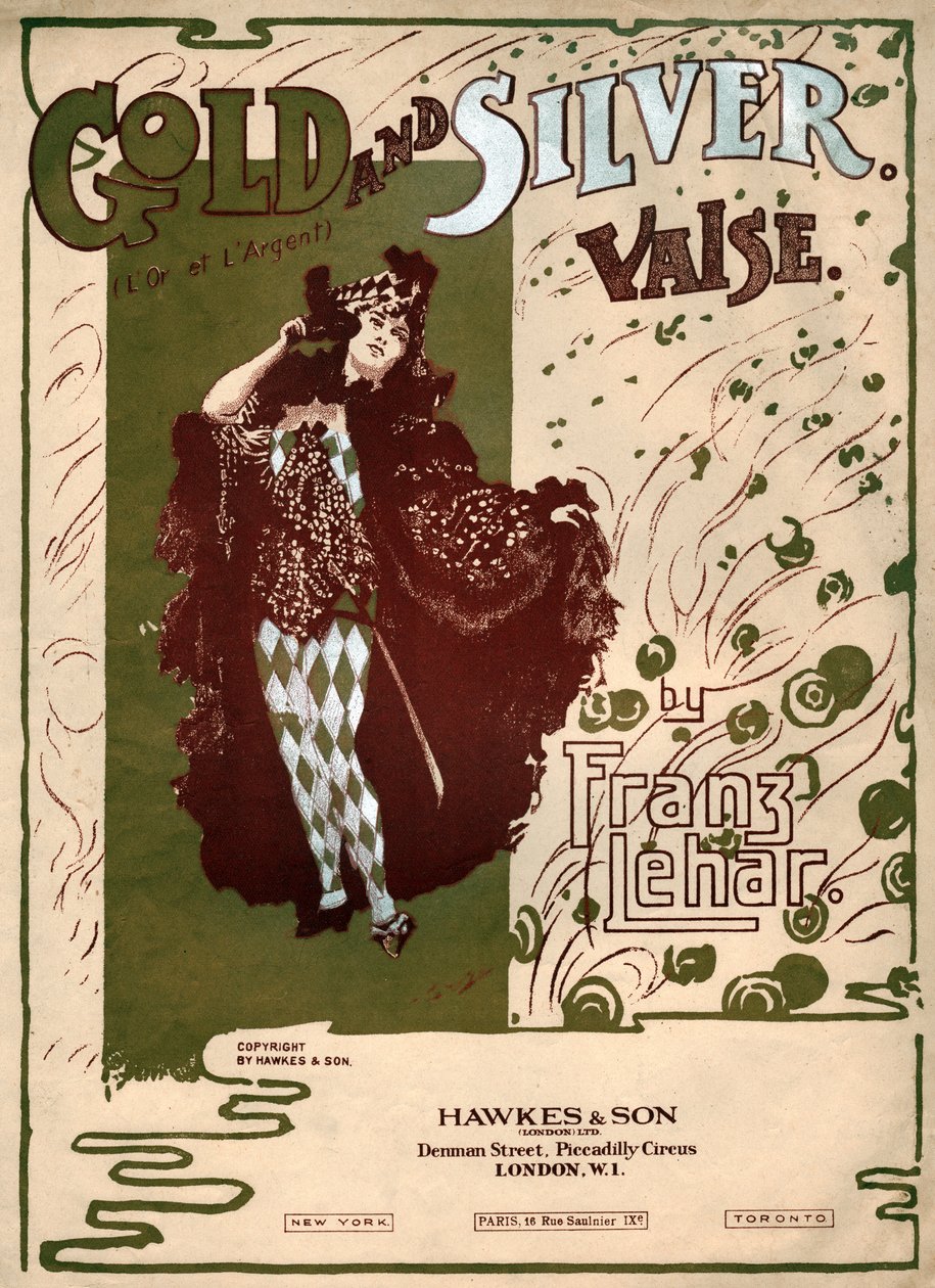 Guld og sølv, vals af Franz Lehar. omkring 1904 (illustration) af . .