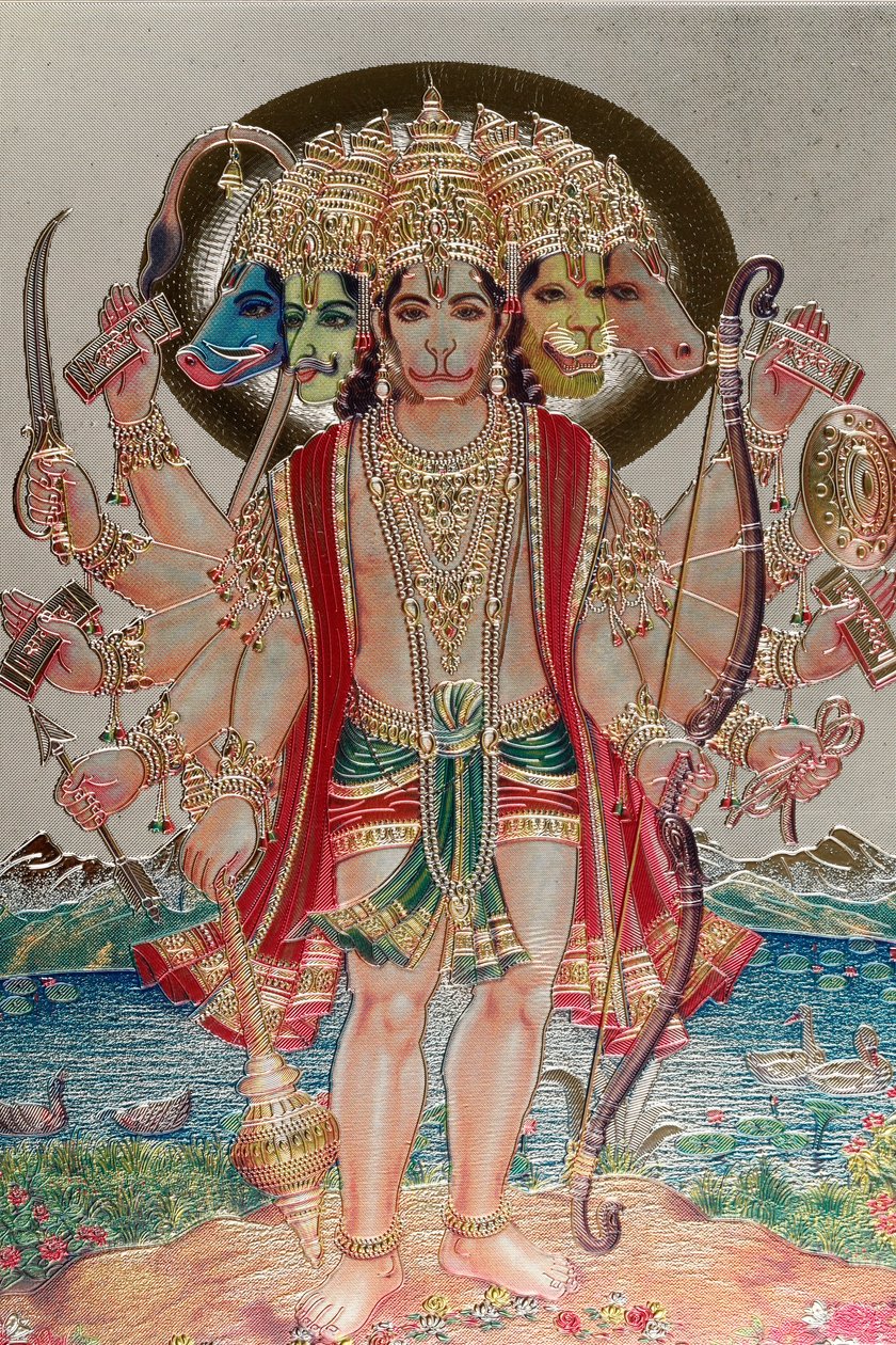Hanuman, abeguden i hinduistisk mytologi. af . .
