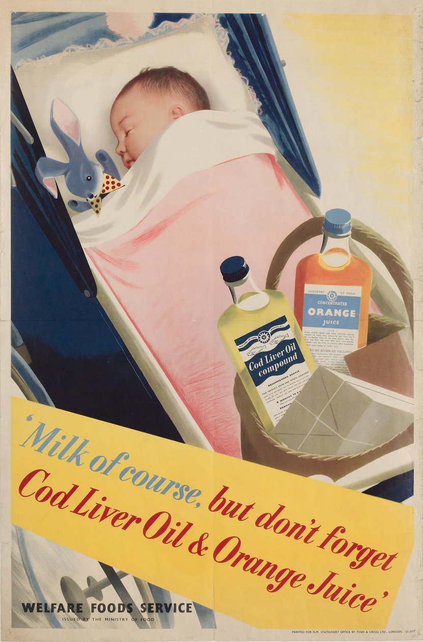 Sundhedsuddannelse ïMælk selvfølgelig, plakat, c 1950 af Frederick (attr. to) Barnard