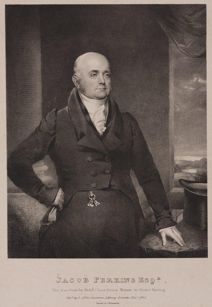 Jacob Perkins, amerikansk maskiningeniør og opfinder af Frederick (attr. to) Barnard