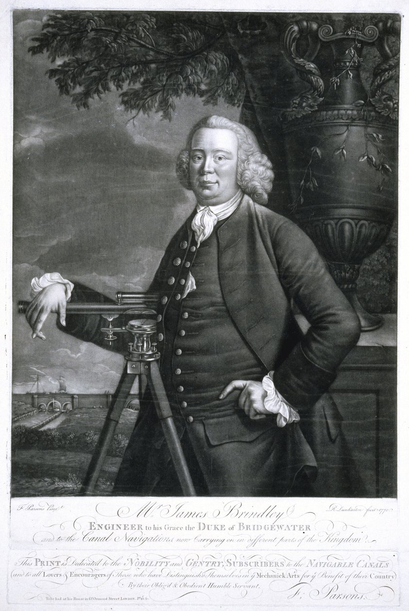 James Brindley, britisk civilingeniør og kanalbygger af Frederick (attr. to) Barnard