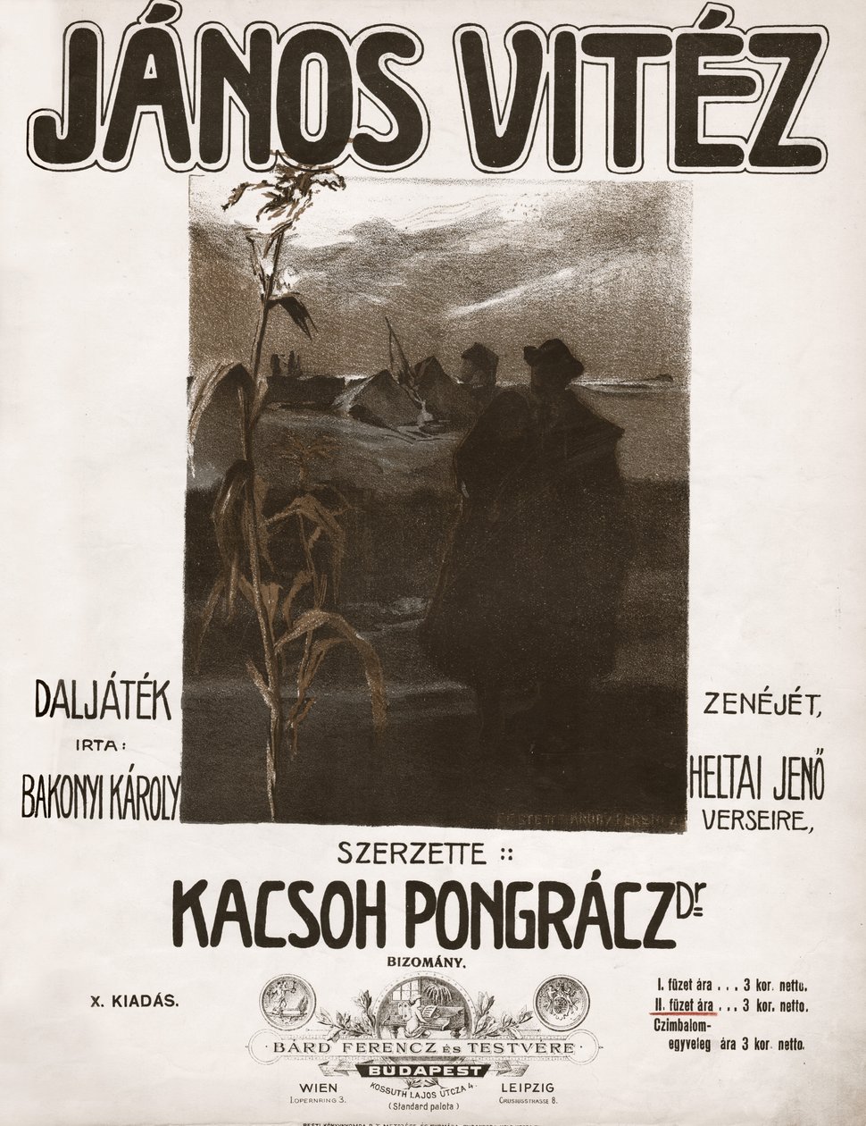 Janos Vitez, ungarsk operette af komponisten Kacsoh Pongracz. 1904 (illustration) af . .