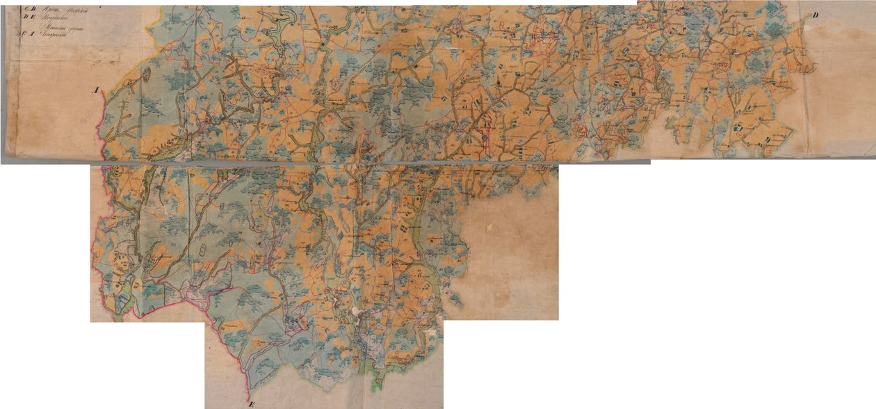 Kort over Kirzhach-distriktet (PGM 1 verst) 1780 - 1790 af неизвестны