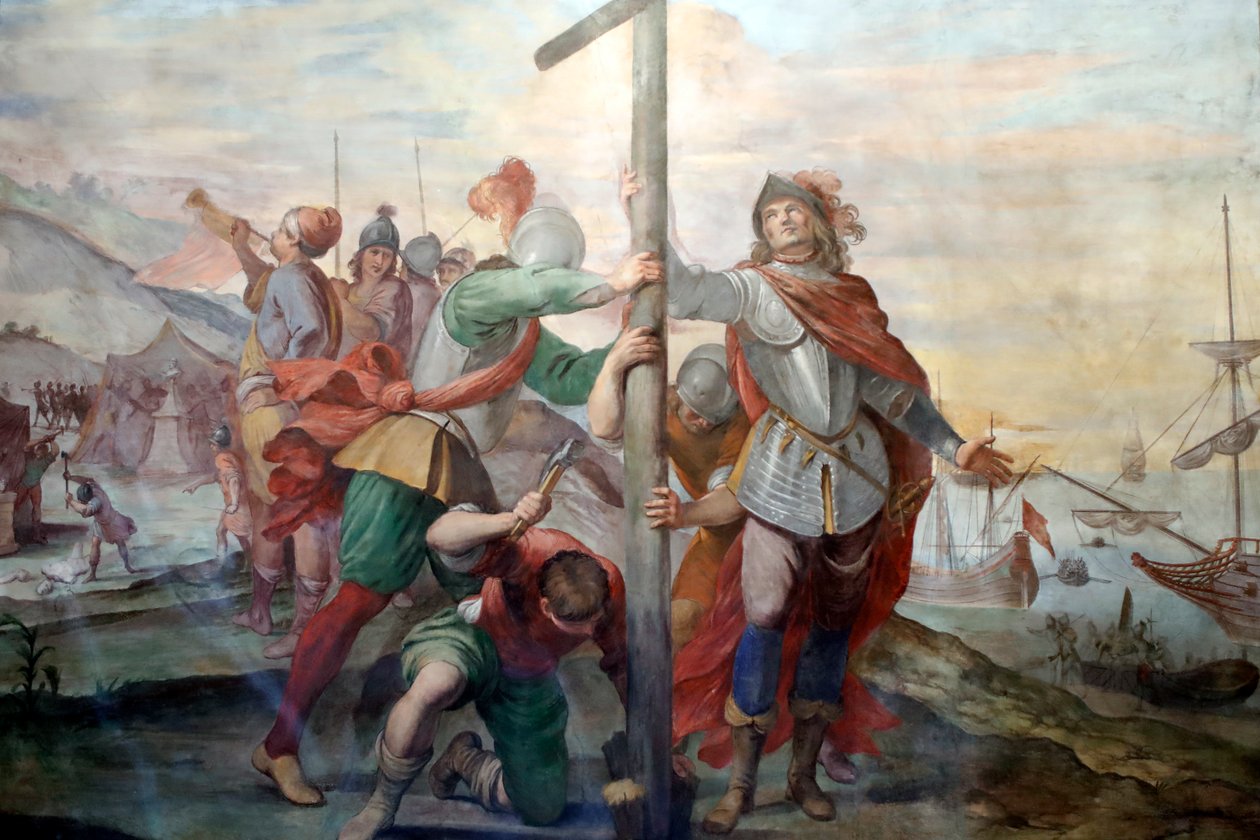Landing Christopher Columbus. Frisk. Palazzo Fieschi-Crosa Di Vergagni. Genova. Italien. af . .