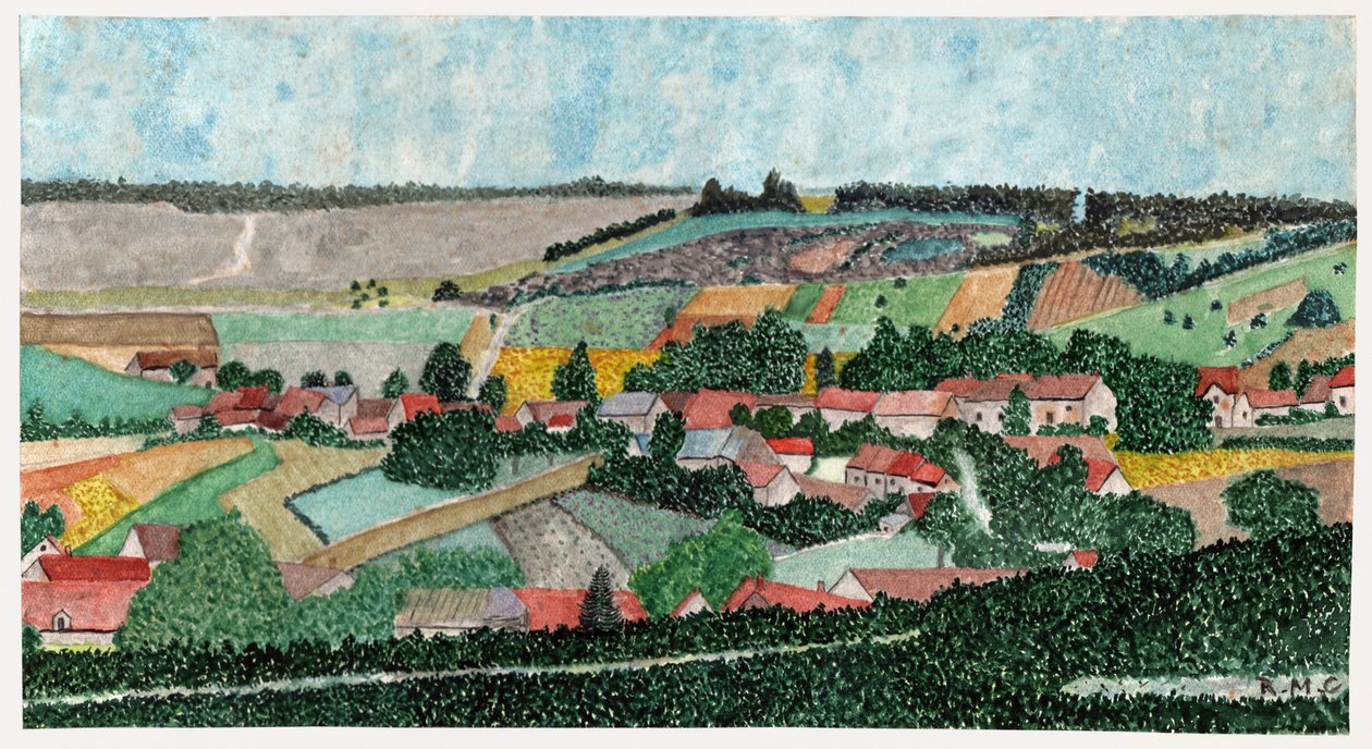 Landskab i det franske landskab, ca 1950 af . .