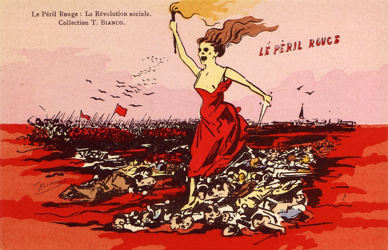 Den røde fare - Den sociale revolution, c 1910 af Frederick (attr. to) Barnard