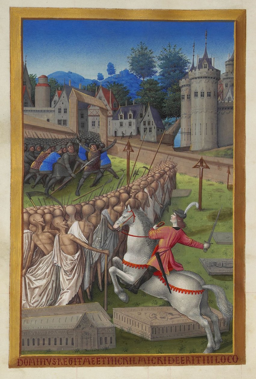 Les Très Riches Heures du Duc de Berry, Folio 90v - Dødens rytter af Unbekannt 2321