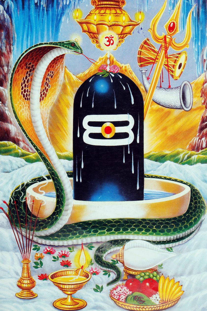 Lingam repræsenterer den hinduistiske gud Shivas fallus. af . .