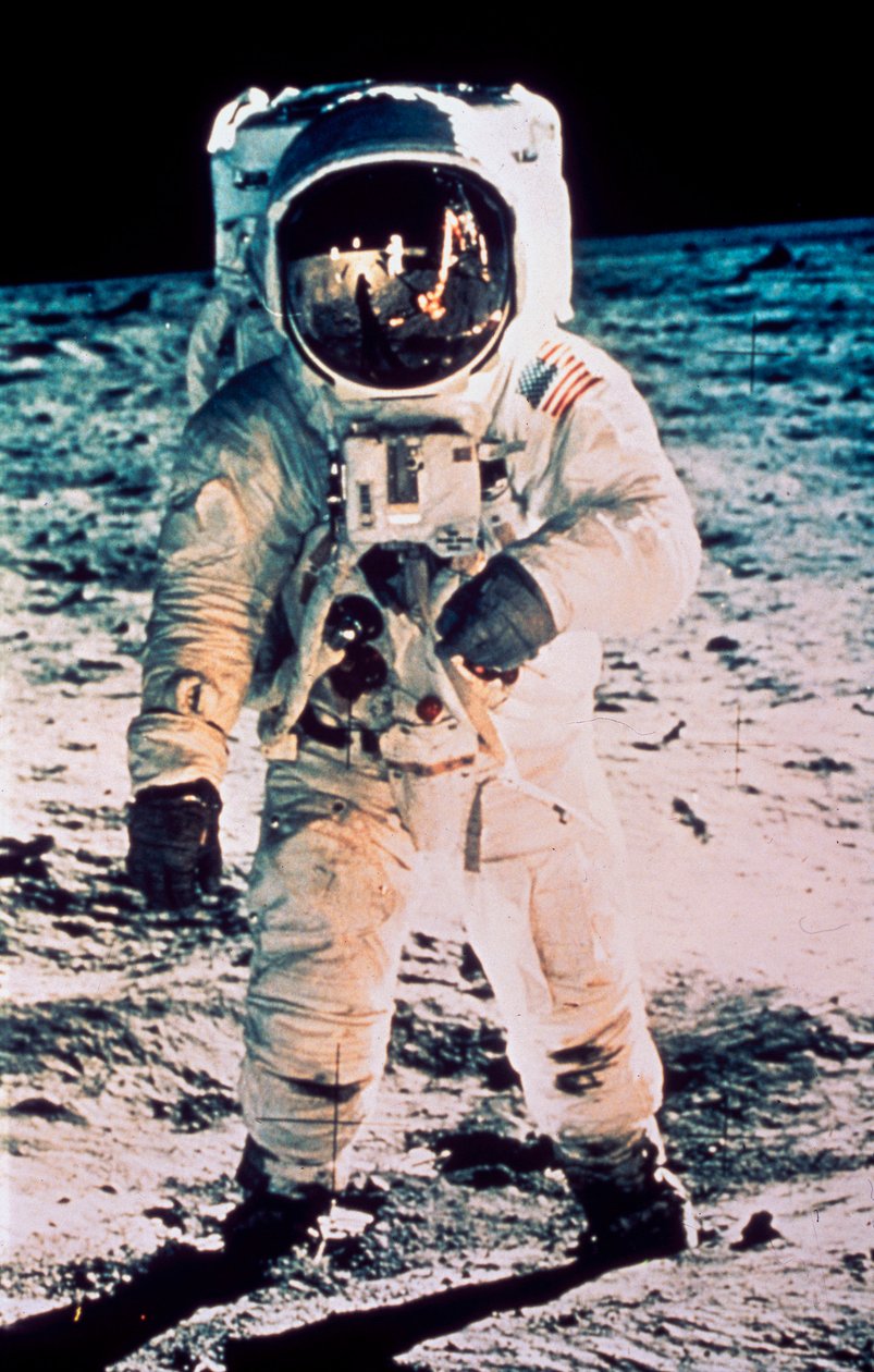 Bemandet rumflyvning, USA, Apollo 11 Edwin ÔBuzzÕ Aldrin på månen af Ferdinand Georg Waldmuller