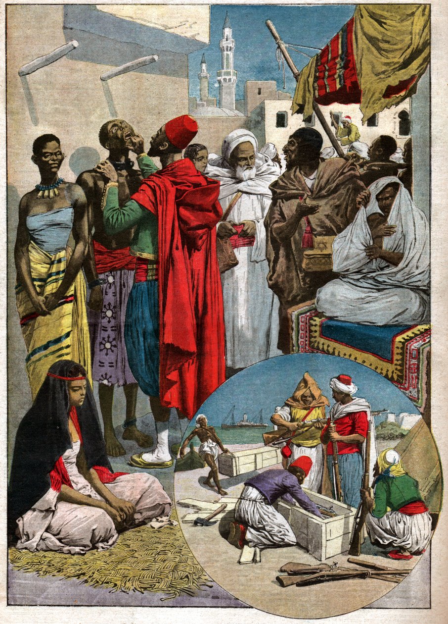 Marche aux escalves a Tripoli. Slavemarked i Tripoli. af Ferdinand Georg Waldmuller