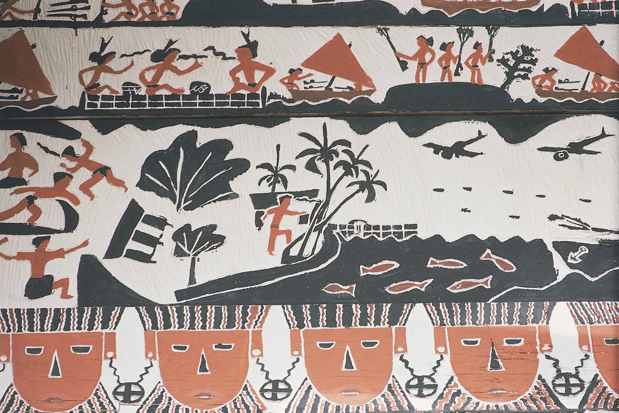 Mattering med traditionel dekoration, Mikronesien af William Walcutt