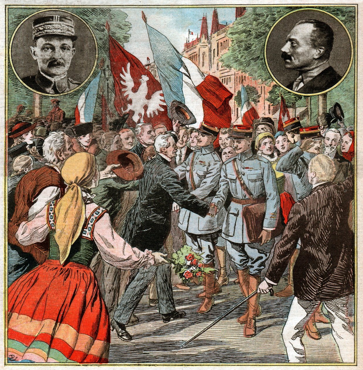 Maxime Weygand og Pologne. Maxime Weygand i Polen. af Ferdinand Georg Waldmuller