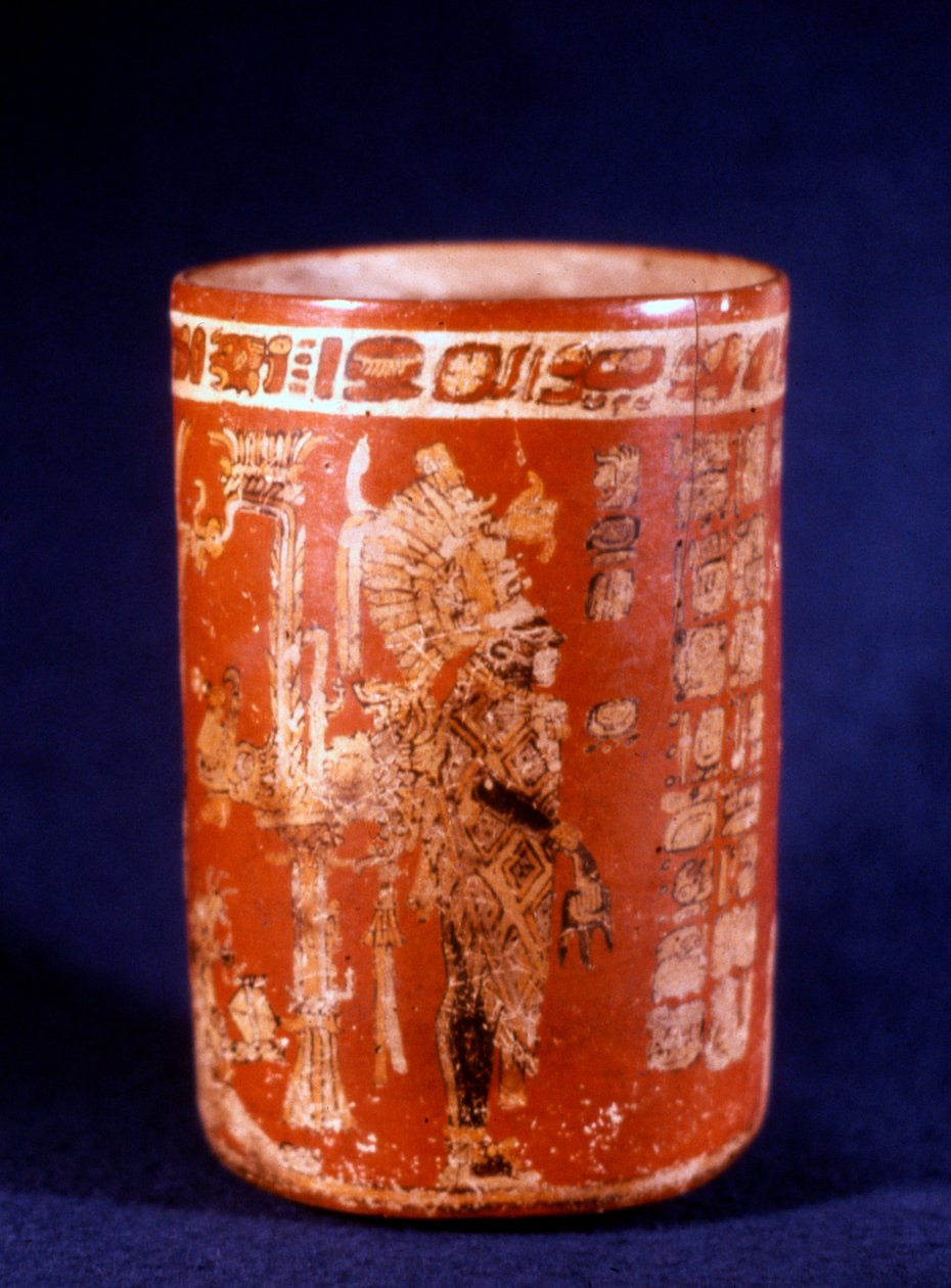 Maya Funerary Vase fra Uaxactun, Guatemala, Tepeu fase (keramik) af Hippolyte Lalaise Devéria