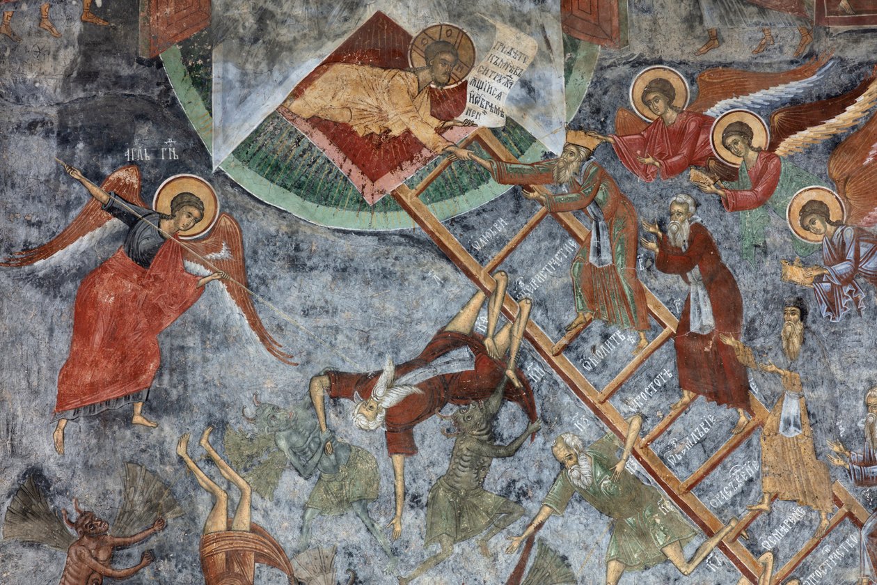 Kloster (manastirea Sucevita). Kirken. Ydre. Nordvæggen. Vægmalerier. af . .