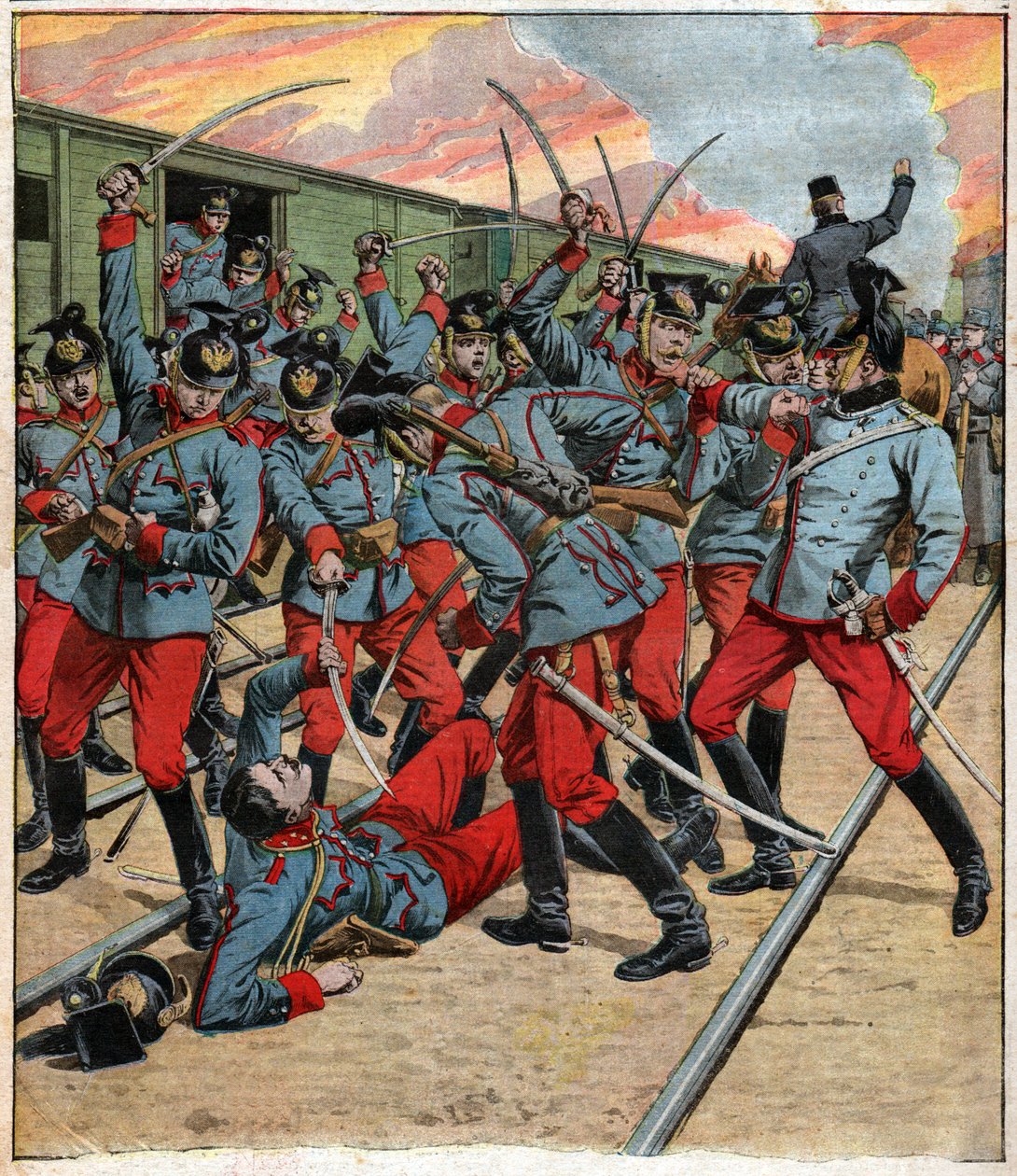 Mutinerie en Autriche Hongrie. Mytteri i Østrig Ungarn. af Ferdinand Georg Waldmuller