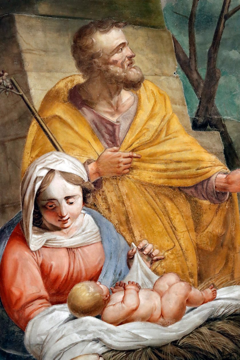 Krybbe. Hellige familie. Santa Maria delle Vigne basilikaen. Genova. Italien. af . .