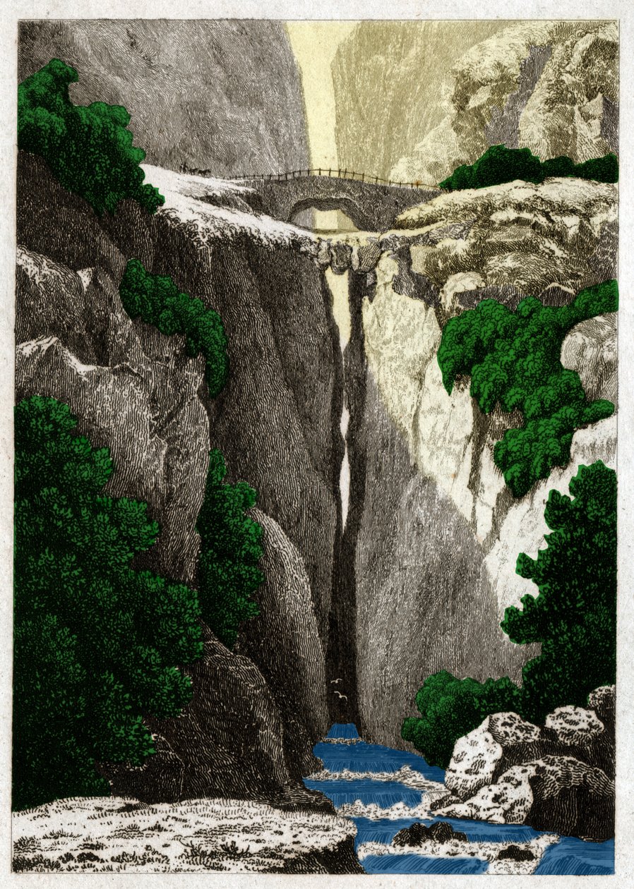 Naturlige broer i Icononzo, Colombia. ca. 1840 (gravering) af . .
