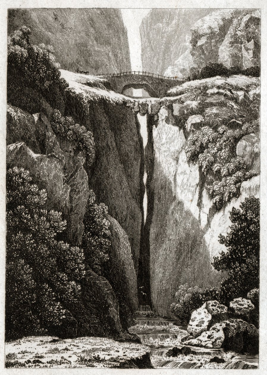 Natural Bridges of Icononzo, Colombia. ca. 1840 (gravering) af . .