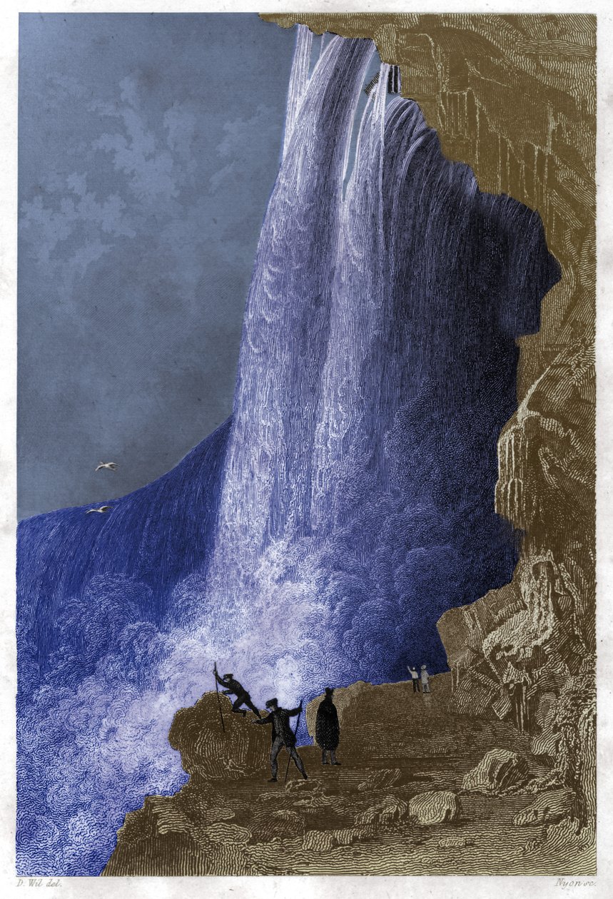 Niagara Falls, USA. omkring 1860 (gravering) af . .